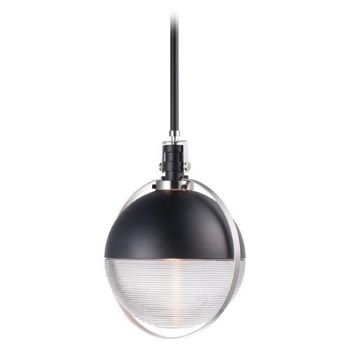 Maxim Lighting Maxim Lighting Axiom Black / Satin Nickel LED Pendant Light with Bowl / Dome Shade 10080CLBKSN