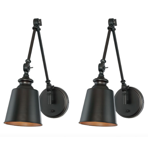 17-Inch High Adjustable Wall Sconce in Oil Rubbed Bronze Set of 2