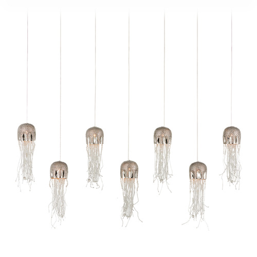 Currey and Company Lighting Currey and Company Medusa Nickel & Silver Multi-Light Pendant with Bowl / Dome Shade 9000-1071