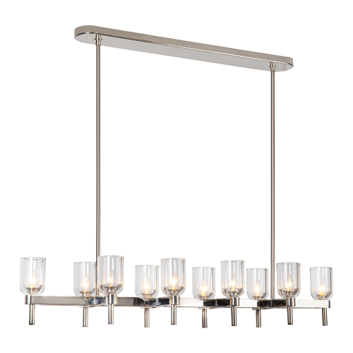 Lucian Linear Chandelier in Polished Nickel by Alora Lighting