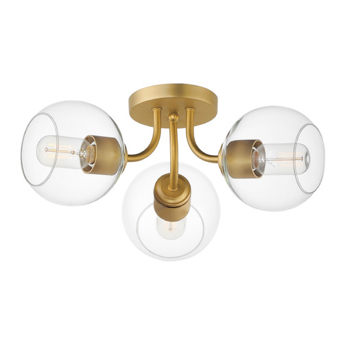 Maxim Lighting Knox Natural Aged Brass Semi-Flush Mount by Maxim Lighting 21634CLNAB