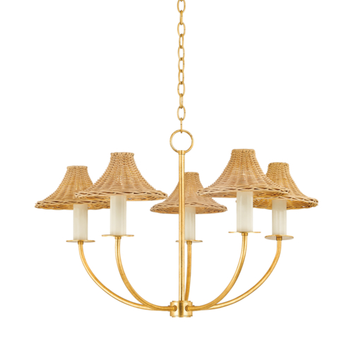 Twila Chandelier in Vintage Gold Leaf by Mitzi by Hudson Valley