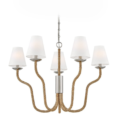 Hinkley Hinkley Harwich Polished Nickel with Natural Accents LED Chandelier 48444PN-NAT