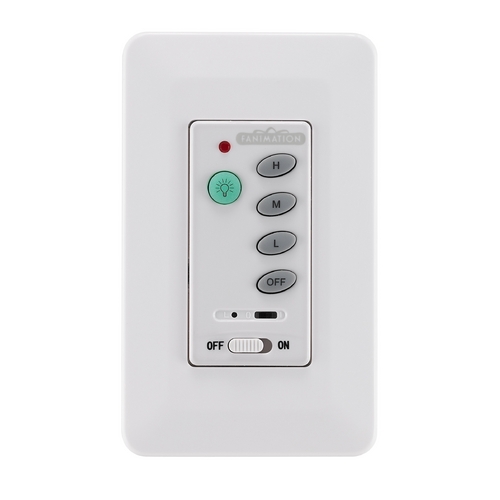 Fanimation Fans CWRL4 Wall Control Fan & Light with Learn Rec in White by Fanimation Fans CWRL4WH