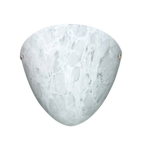 Modern Sconce Wall Light White Glass Satin Nickel by Besa Lighting