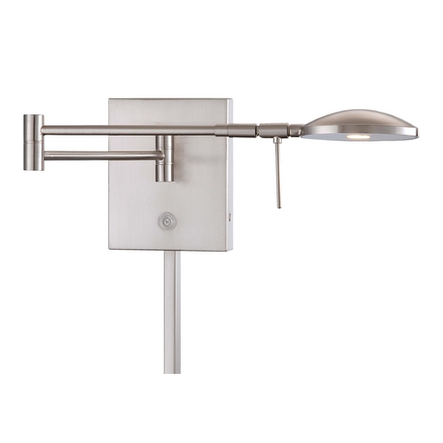 George's Reading Room LED Swing Arm Lamp in Brushed Nickel by George Kovacs