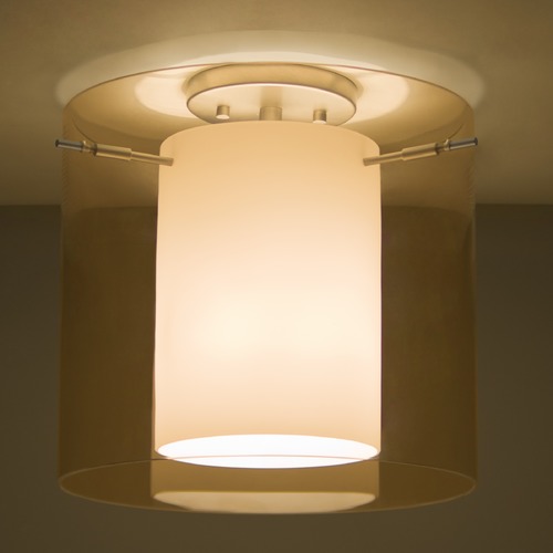 Besa Lighting Pahu Satin Nickel LED Semi-Flushmount Light