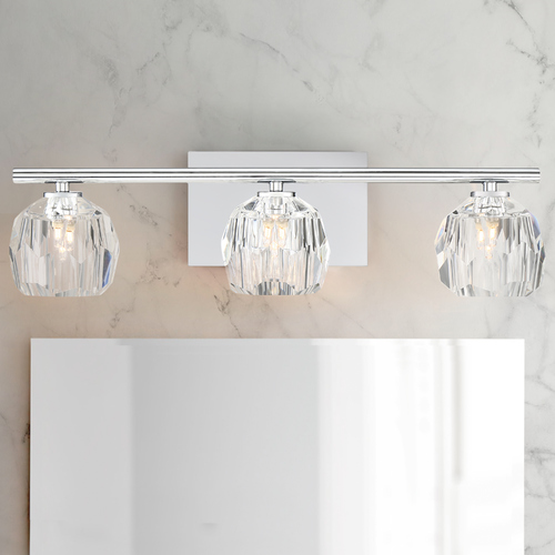 Quoizel Lighting Quoizel Regalia Polished Chrome 3-Light Bathroom Light with Crystal Shade RGA8603C