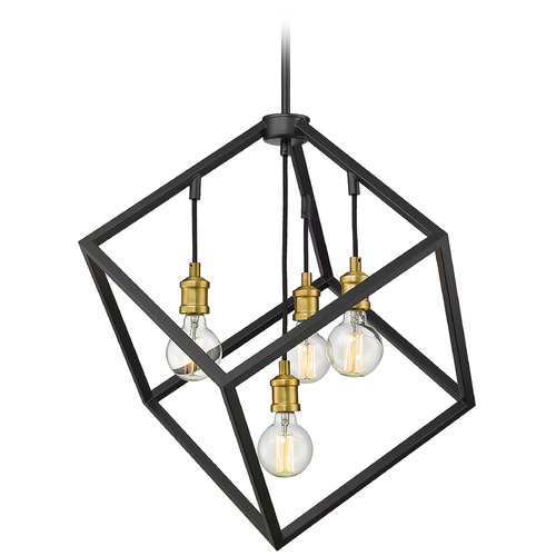 Z-Lite Vertical Bronze & Olde Brass Pendant by Z-Lite 478P24-BRZ-OBR