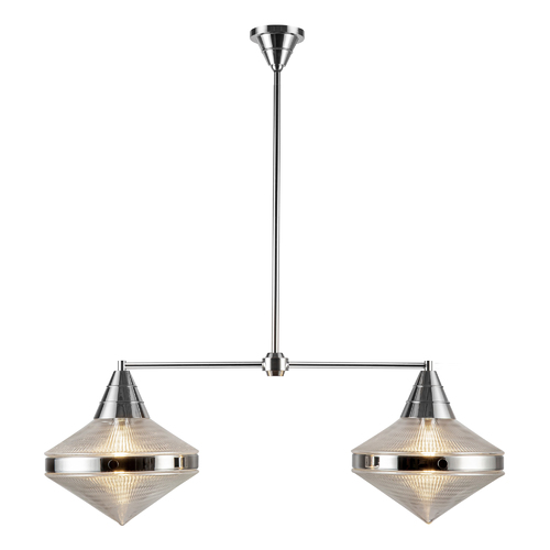 Willard 2-Light Linear Pendant in Polished Nickel by Alora Lighting