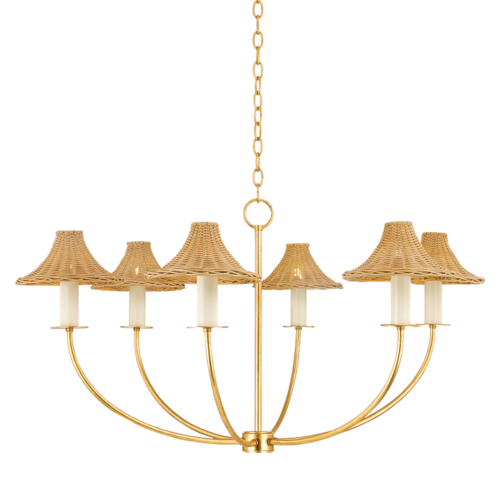 Mitzi by Hudson Valley Twila Chandelier in Vintage Gold Leaf by Mitzi by Hudson Valley H868806-VGL