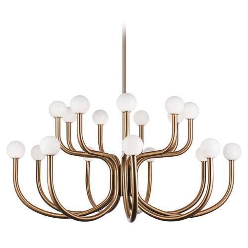 Matteo Lighting Matteo Lighting Joelle Aged Gold Brass LED Chandelier C34218AGOP