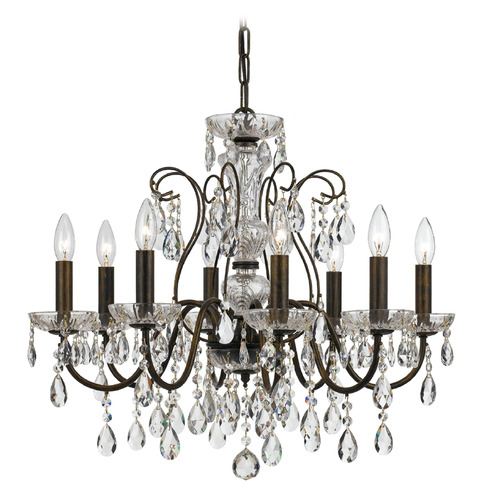 Crystorama Lighting Butler English Bronze Crystal Chandelier