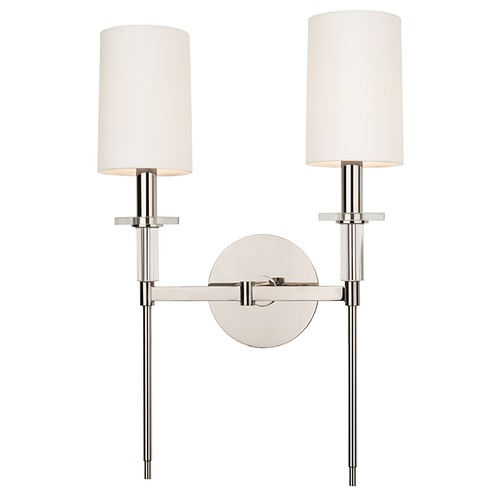 Amherst Double Wall Sconce in Polished Nickel by Hudson Valley Lighting