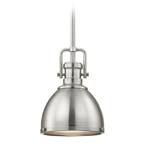 Design Classics Lighting Industrial Metal Mini-Pendant Satin Nickel 7.38-Inch Wide 1763-09 SH1775-09 R1775-09