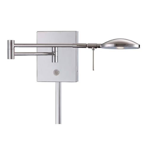 George's Reading Room LED Swing Arm Lamp in Brushed Nickel by George Kovacs