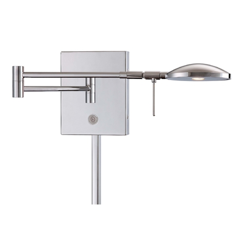 George Kovacs Lighting George's Reading Room LED Swing Arm Lamp in Brushed Nickel by George Kovacs P4338-077