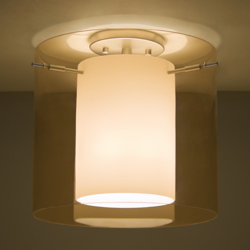 Besa Lighting Pahu Satin Nickel Semi-Flushmount Light