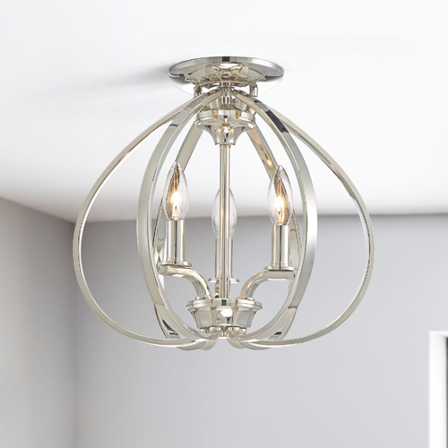 Minka Lavery Tilbury Polished Nickel Semi-Flush Mount by Minka Lavery 4983-613