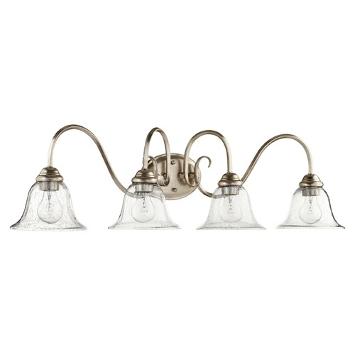 Quorum Lighting Seeded Glass Bathroom Light Silver by Quorum Lighting 5110-4-60