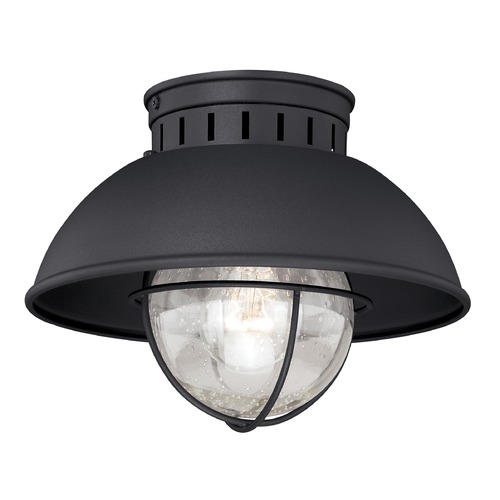 Seeded Glass Outdoor Flush Mount in Black by Vaxcel Lighting