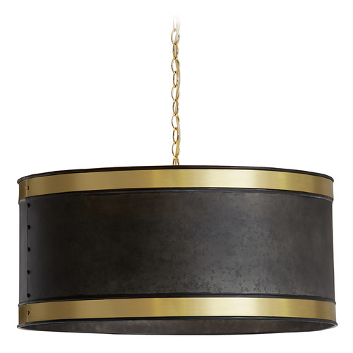 Barrow 24-Inch Pendant in Galvanized Black & Brass by Capital Lighting