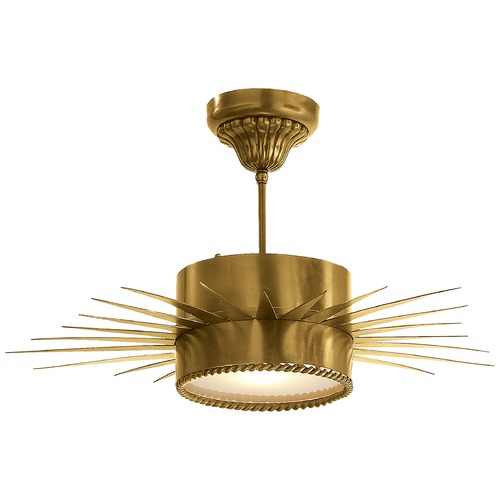Visual Comfort Signature Collection Suzanne Kasler Soleil Medium Semi-Flush in Brass by Visual Comfort Signature SK5201HAB