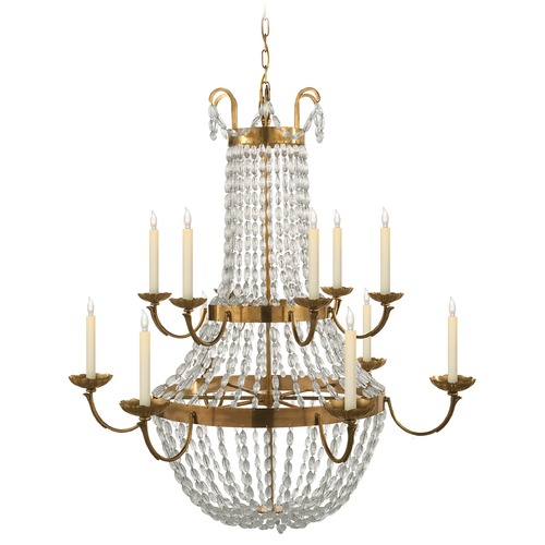 Visual Comfort Signature Collection E.F. Chapman Paris Flea Market Chandelier in Brass by Visual Comfort Signature CHC1508ABSG