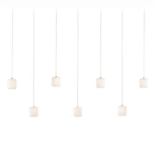 Currey and Company Dove Silver Multi-Light Pendant with Fluted Shade
