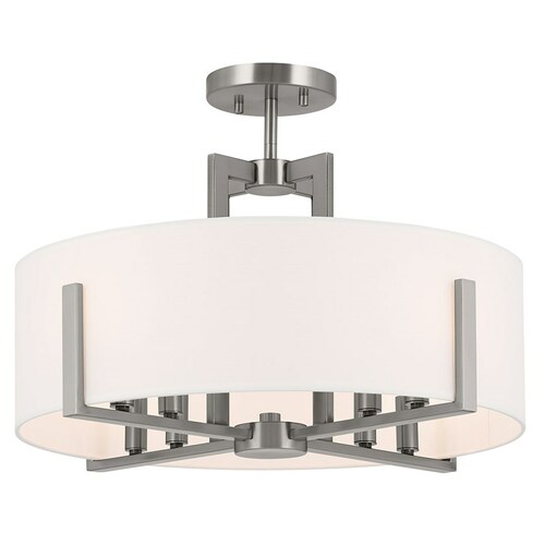 Kichler Lighting Malen Classic Pewter Semi-Flush Mount Light by Kichler Lighting 52592CLP