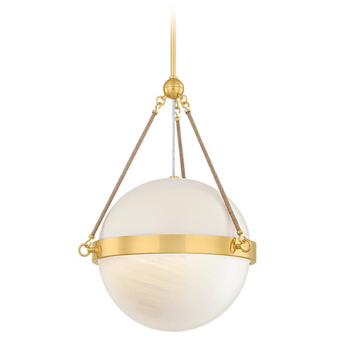 Mitzi by Hudson Valley Mitzi Cora Aged Brass Ceramic Sea Blue Pendant H1040701-AGB/SBQ