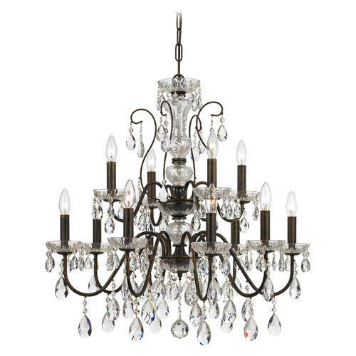 Crystorama Lighting Butler English Bronze Crystal Chandelier