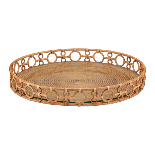 Currey and Company Tegal Natural Arurog & Clear Tray