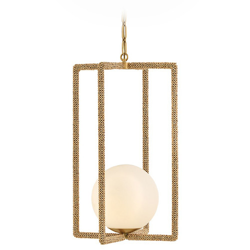 Hinkley Keona Deluxe Gold LED Pendant Light with Globe Shade