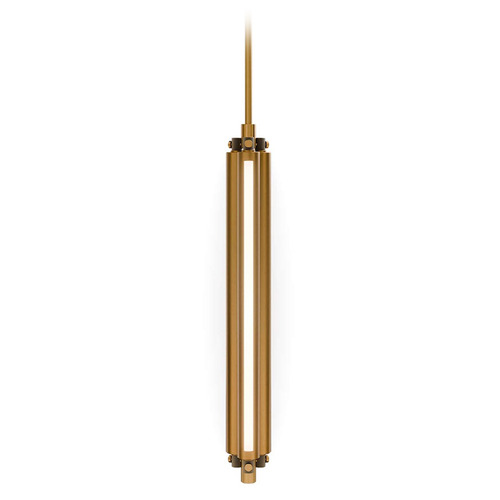 Modern Forms by WAC Lighting Modern Forms Trice Aged Brass LED Mini-Pendant Light with Cylindrical Shade PD250623-TWA-AB