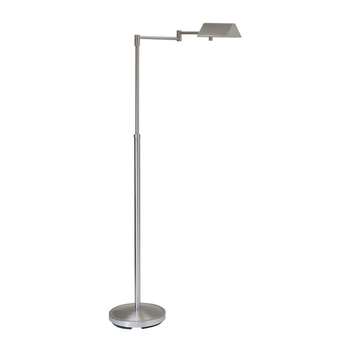 Pinnacle Adjustable Pharmacy Floor Lamp in Satin Nickel by House of Troy Lighting