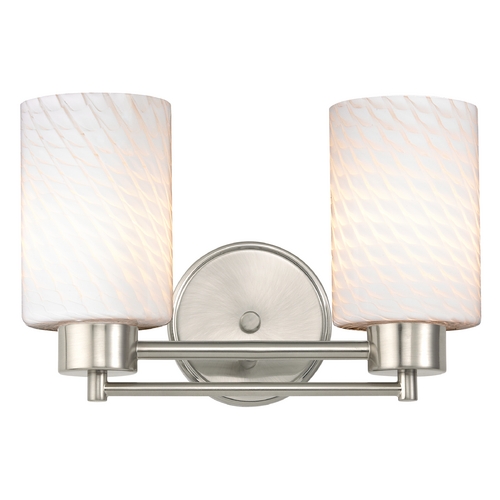 Design Classics Lighting Modern Bathroom Light with White Glass in Satin Nickel Finish 702-09 GL1020C