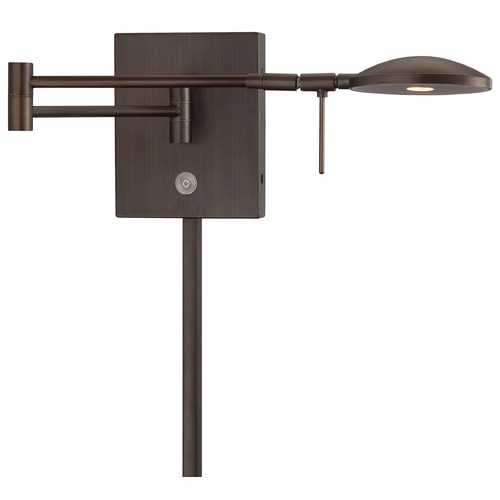 George's Reading Room LED Swing Arm Lamp in Copper Bronze Patina by George Kovacs