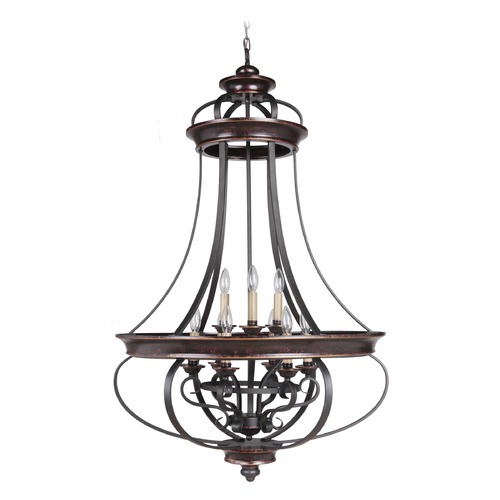 Craftmade Lighting Stafford 49.75-Inch High Aged Bronze & Textured Black Pendant by Craftmade Lighting 38739-AGTB