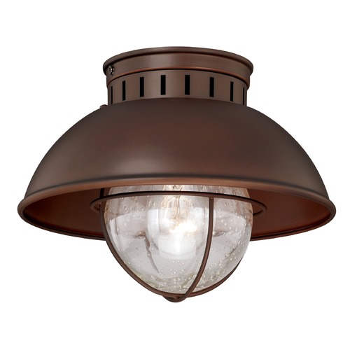 Seeded Glass Outdoor Flush Mount in Bronze by Vaxcel Lighting