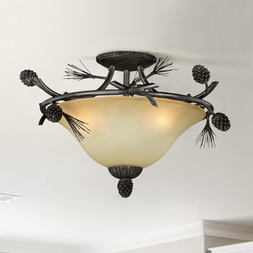 Sierra Black Walnut Semi-Flush Mount by Vaxcel Lighting