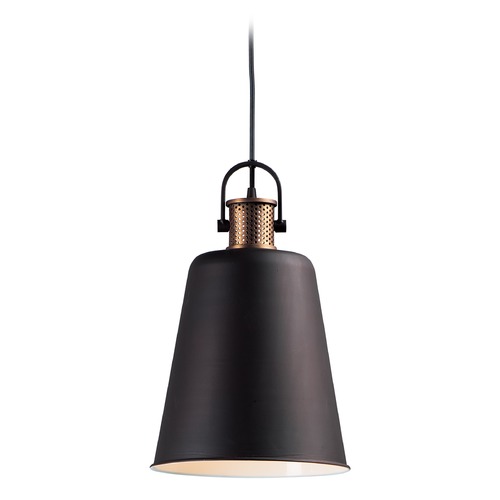 Maxim Lighting Maxim Lighting Sedona Oil Rubbed Bronze / Antique Brass Pendant Light with Conical Shade 10085OIAB