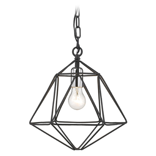Geo Matte Black & Chrome Pendant by Z-Lite