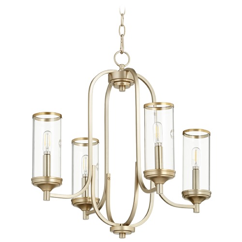 Quorum Lighting Collins Aged Brass Chandelier by Quorum Lighting 6044-4-80