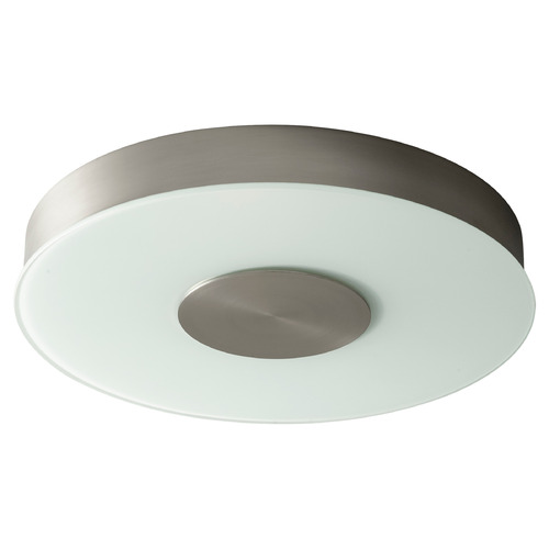 Dione 15-Inch LED Flush Mount in Satin Nickel by Oxygen Lighting