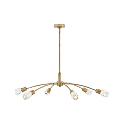 Atera 45-Inch Crystal Chandelier in Heritage Brass by Fredrick Ramond