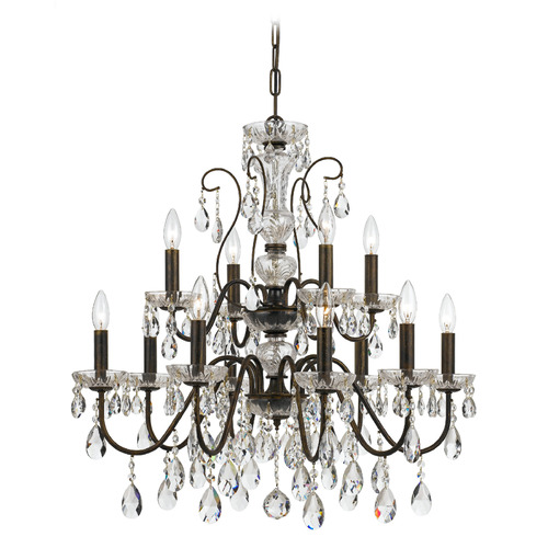 Crystorama Lighting Crystorama Lighting Butler English Bronze Crystal Chandelier 3029-EB-CL-SAQ