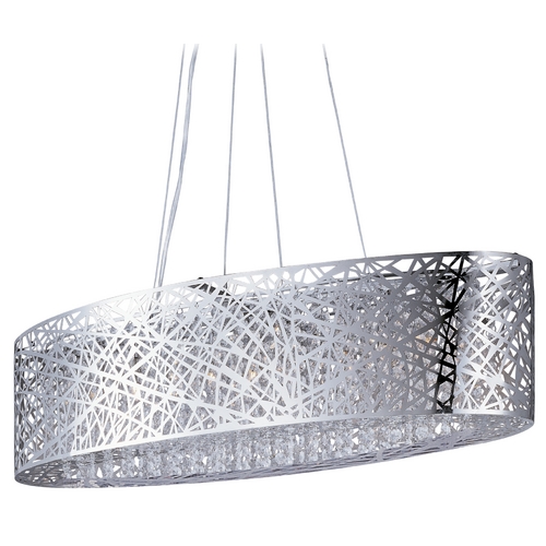 Inca 31.50-Inch Oval Linear Pendant in Chrome by ET2 Lighting