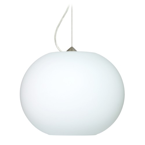 Besa Lighting Besa Lighting Jordo Satin Nickel LED Pendant Light with Globe Shade 1KX-477507-LED-SN