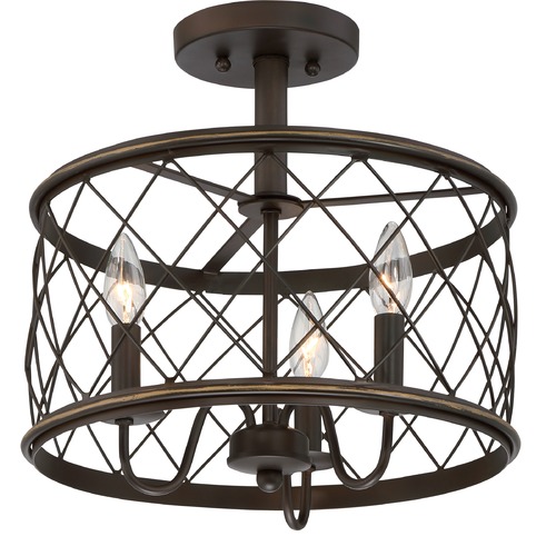 Quoizel Lighting Dury Palladian Bronze Semi-Flush by Quoizel Lighting RDY1714PN